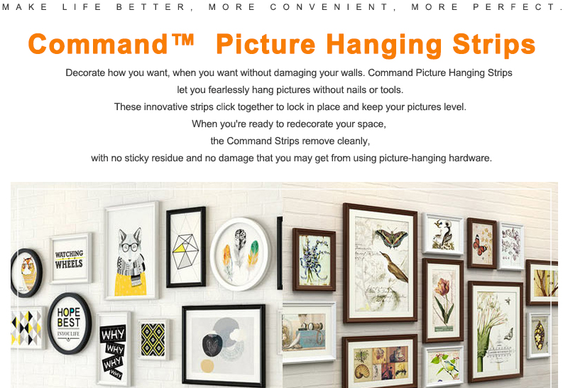 Small size 3M Command Picture Hanging Strips Command Damage-Free Strips Command Inter Locking Faster Brand New