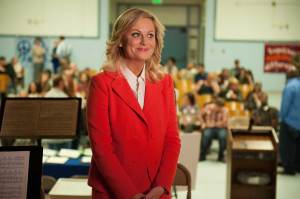 PARKS AND RECREATION -- "Are You Better Off?" Episode 522 -- Pictured: Amy Poehler as Leslie Knope -- (Photo by: Colleen Hayes/NBC)