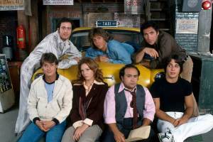 UNITED STATES - SEPTEMBER 02:  TAXI - Gallery - Season One - 9/2/78, Andy Kaufman (as Latka), Randall Carver (as John), Marilu Henner (as Elaine), Jeff Conaway (as Bobby), Danny DeVito (as Louie), Judd Hirsch (as Alex), Tony Danza (as Tony) on the Disney General Entertainment Content via Getty Images Television Network comedy "Taxi". The staff of a New York City taxicab company go about their job while they dream of greater things.,  (Photo by ABC Photo Archives/Disney General Entertainment Content via Getty Images)