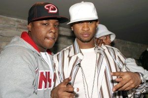 Jadakiss and Usher during Usher's "Confessions" Album Release Party at Boulevard in New York City, New York, United States. (Photo by Johnny Nunez/WireImage for Safilo USA)