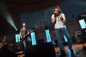 NASHVILLE, TN - OCTOBER 08:  Brian Kelly and Tyler Hubbard of the band Floirida Georgia Line perform during the BLA Party at IEBA Conference Day 2 at the War Memorial Audorium on October 8, 2012 in Nashville, Tennessee.  (Photo by Rick Diamond/Getty Images for IEBA)