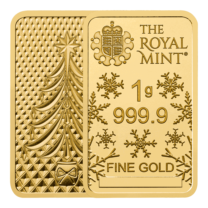 Christmas 1g Gold Bullion Minted Bar