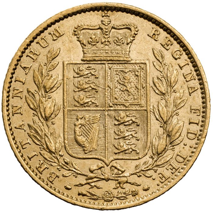 1852 Victoria Young Head Shield back