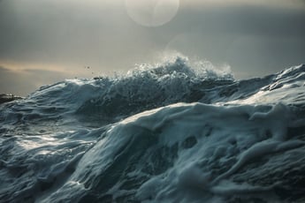 Rough sea waves