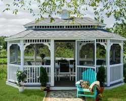 12'x20' Oval White Vinyl Gazebo