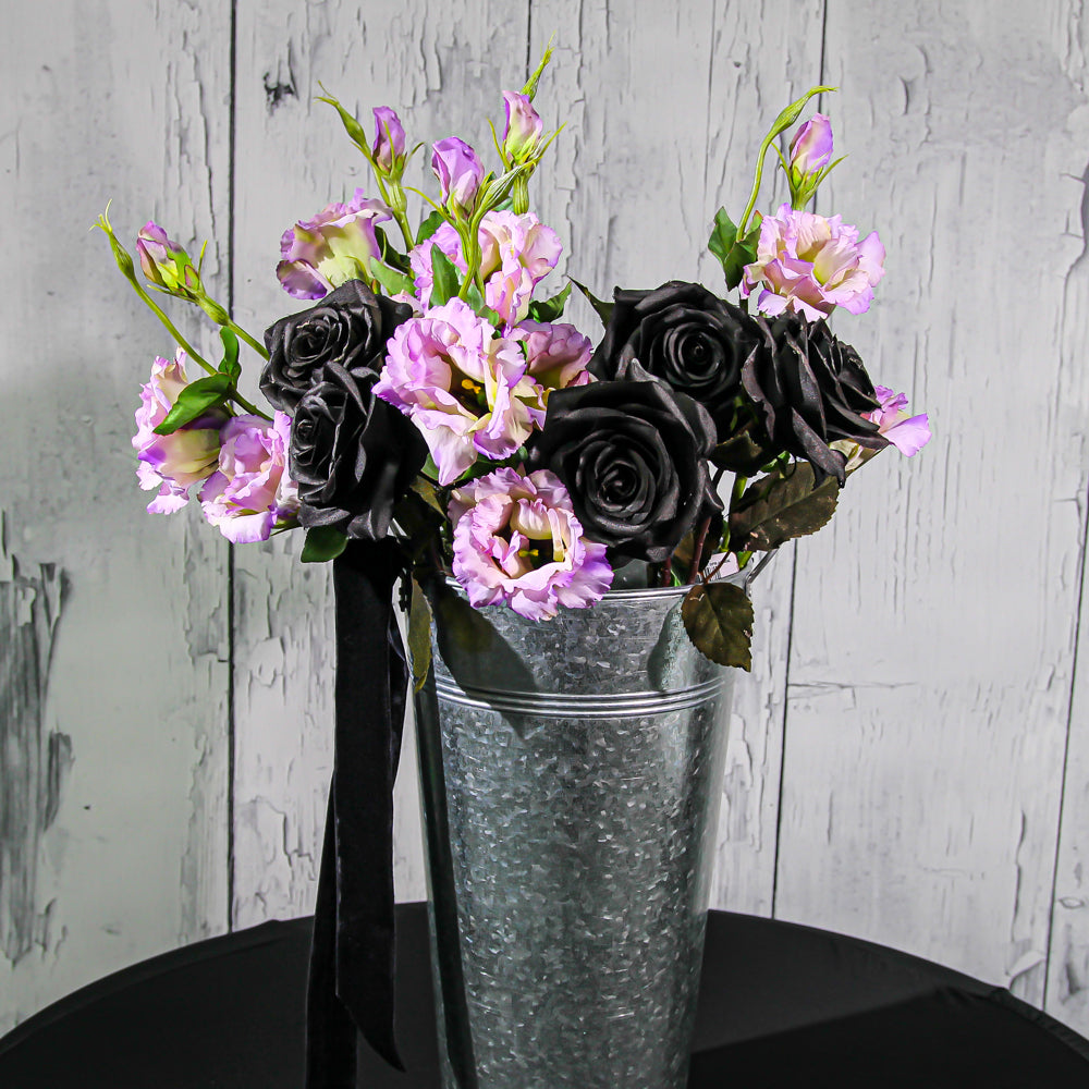 17" Metal French Flower Market Bucket with Handles