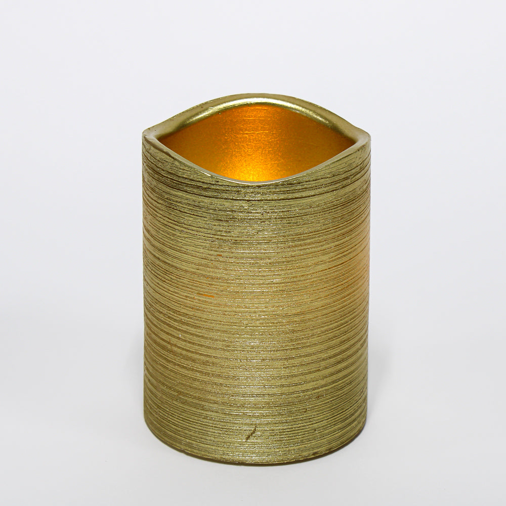 Richland Gold Metallic Wavy Top LED Candle