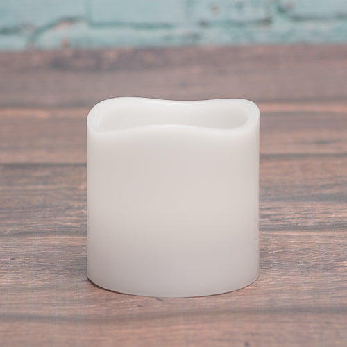 richland led wavy top pillar candle white 3x3