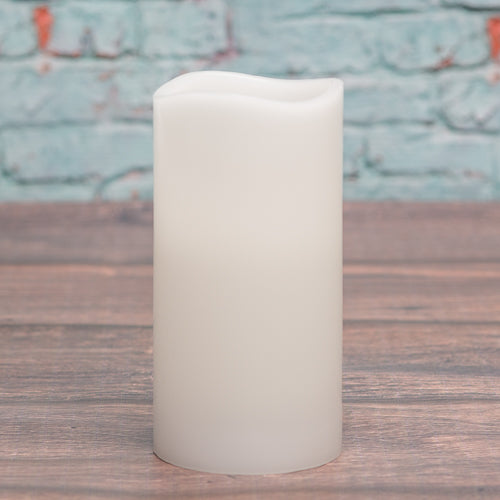 Richland Flameless LED Wavy Top Pillar Candle White 3"x6"