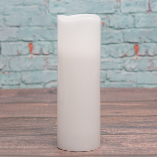 Richland Flameless LED Wavy Top Pillar Candle White 3"x9" Set of 6