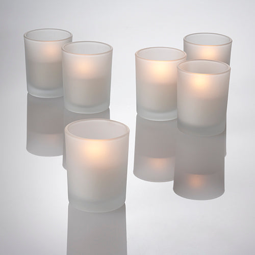 Richland Flameless LED Tealights & Eastland Frosted Holders Set of 12