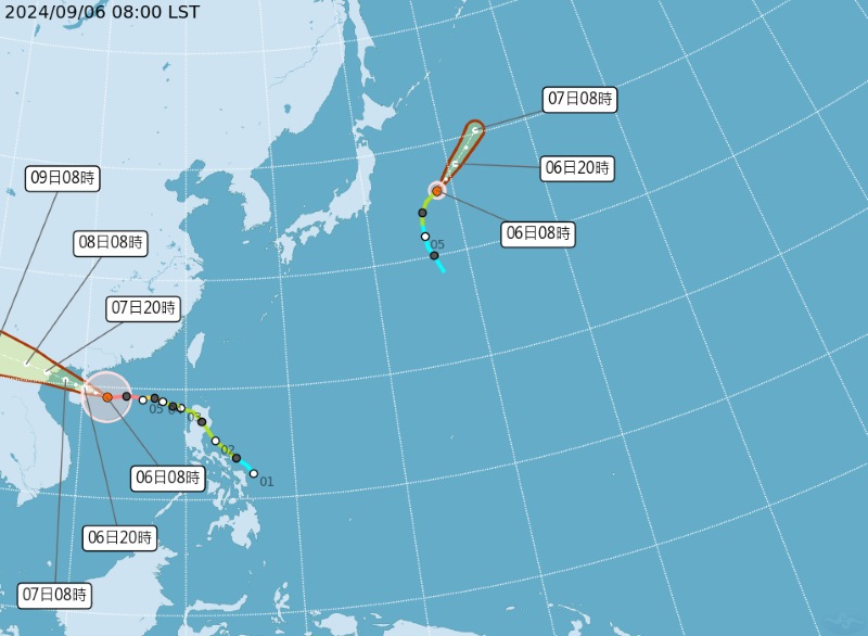 氣象署今(9/6)日發布颱風消息