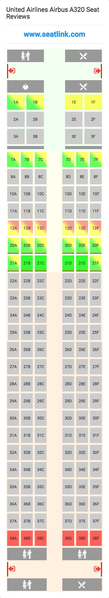 Airbus A320 Seating Map