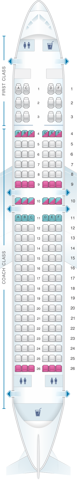 A320 Aircraft Seating Chart