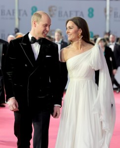 LONDON, ENGLAND - FEBRUARY 19: Catherine, Princess of Wales and Prince William, Prince of Wales attend the EE BAFTA Film Awards 2023 at The Royal Festival Hall on February 19, 2023 in London, England. The Prince of Wales, President of the British Academy of Film and Television Arts (BAFTA), and The Princess will attend the Awards ceremony before meeting category winners and EE Rising Star Award nominees. (Photo by Chris Jackson/Getty Images)