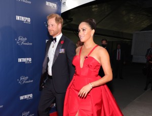 NEW YORK, NEW YORK - NOVEMBER 10: Prince Harry, Duke of Sussex, and Meghan, Duchess of Sussex attend as Intrepid Museum hosts Annual Salute To Freedom Gala on November 10, 2021 in New York City. (Photo by Theo Wargo/Getty Images for Intrepid Sea, Air, & Space Museum)