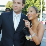 LOS ANGELES - FEBRUARY 9:  Actor Ben Affleck (L) and his fiance actress/singer Jennifer Lopez arrive at the premiere of "Daredevil" at the Village Theatre on February 9, 2003 in Los Angeles, California. (Photo by Kevin Winter/Getty Images)