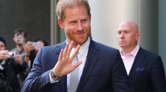 Prince Harry, Duke of Sussex, waves as he leaves after giving evidence at the Mirror Group Phone hacking trial at the Rolls Building at High Court on June 7, 2023 in London, England. (Photo by Carl Court/Getty Images)