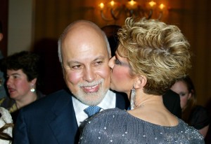 Celine Dion & Rene Angelil during Celine Dion Opening Night Of "A New Day" - Post Concert Press Conference at The Colosseum at Caesars Palace in Las Vegas, Nevada, United States. (Photo by Toni Anne Barson/WireImage)