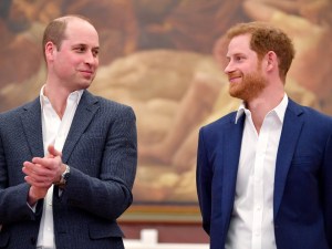 Prince William, Duke of Cambridge and Prince Harry attend the opening of the Greenhouse Sports Centre on April 26, 2018 in London, United Kingdom. 