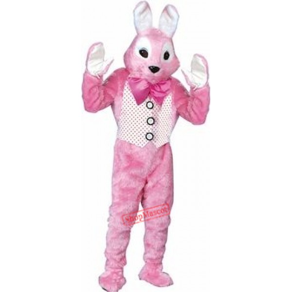 Adult Pink Bunny Mascot Costume