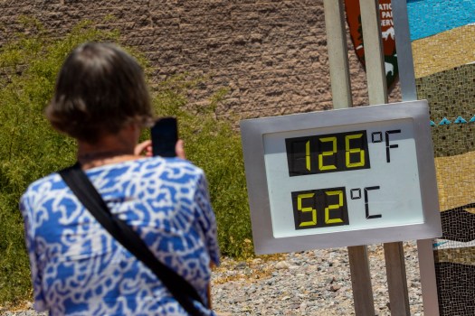 At least one visitor to the national park died due to heat exposure, and another was hospitalized, park officials say. They were part of a group of six motorcyclists riding through the Badwater Basin area.