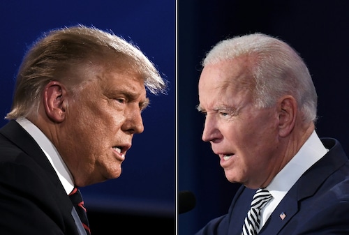 President Donald Trump and former Vice President Joe Biden at the first presidential debate in Cleveland on Sept. 29, 2020