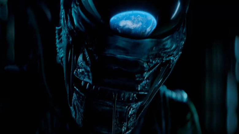 Planet Earth reflected on a Xenomorph in Alien: Earth