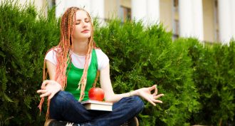 teen meditating