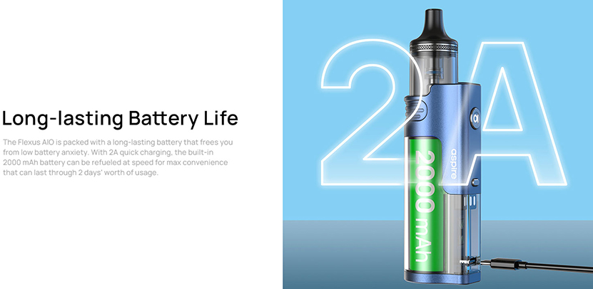 Aspire Flexus AIO Kit Long-lasting Battery Life