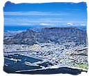 Aerial view of Cape Town and Table Mountain in South Africa