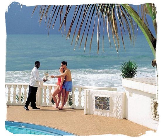 Having a poolside drink at one of the luxury Durban beach resorts