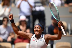 Coco Gauff Raises Arms In Triumph June 2024