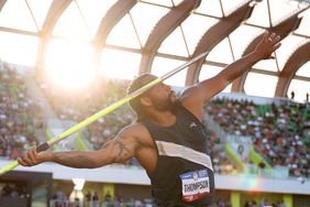 Curtis Thompson throwing javelin