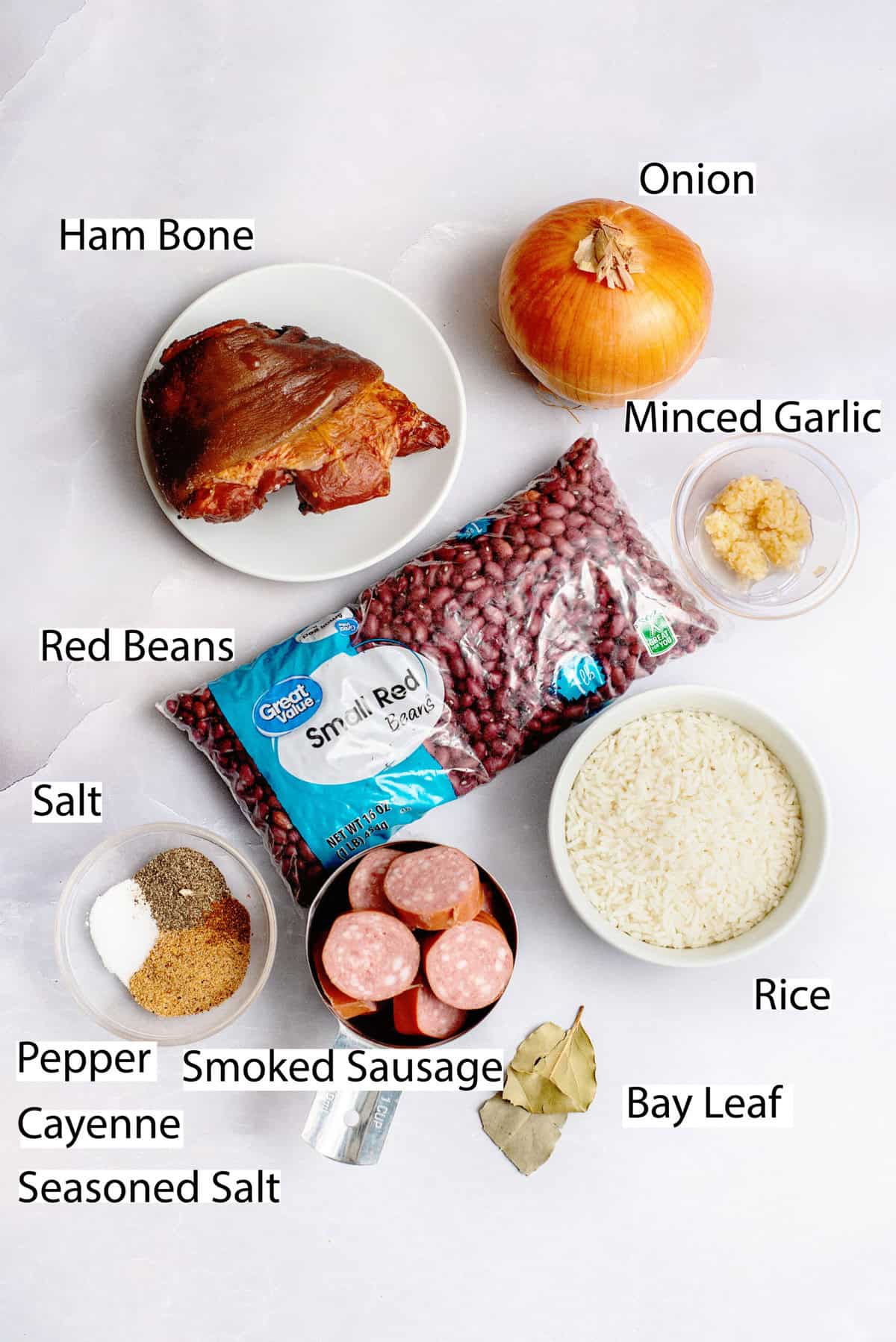 Easy Red Beans and Rice ingredients