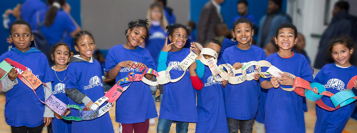 Group of children participating in Garden of Dreams Foundation community programs