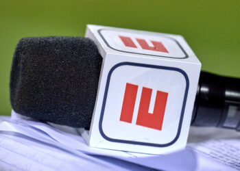 CHICAGO, IL - DECEMBER 20: A detail view of a microphone is seen with an ESPN logo on it during a game between the Chicago Bears and the Minnesota Vikings on December 20, 2021, at Soldier Field in Chicago, IL. (Photo by Robin Alam/Icon Sportswire)