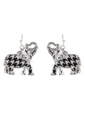 Houndstooth Elephant Earrings