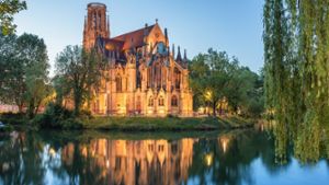 Beliebtes Fotomotiv zu jeder Tageszeit: Die Johanneskirche am Feuersee in Stuttgart-West.