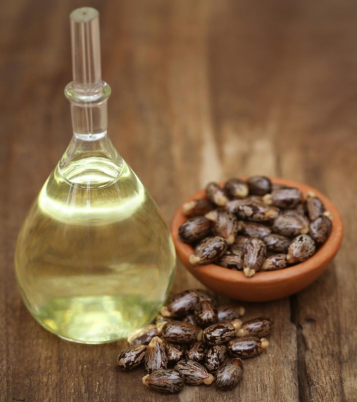 Castor oil in a cute glass jar