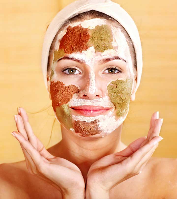 A woman with anti aging face masks