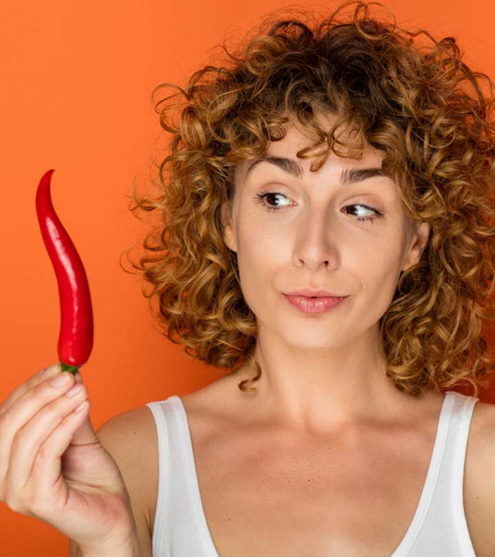 Woman Considering Cayenne Pepper For Hair Growth Benefits