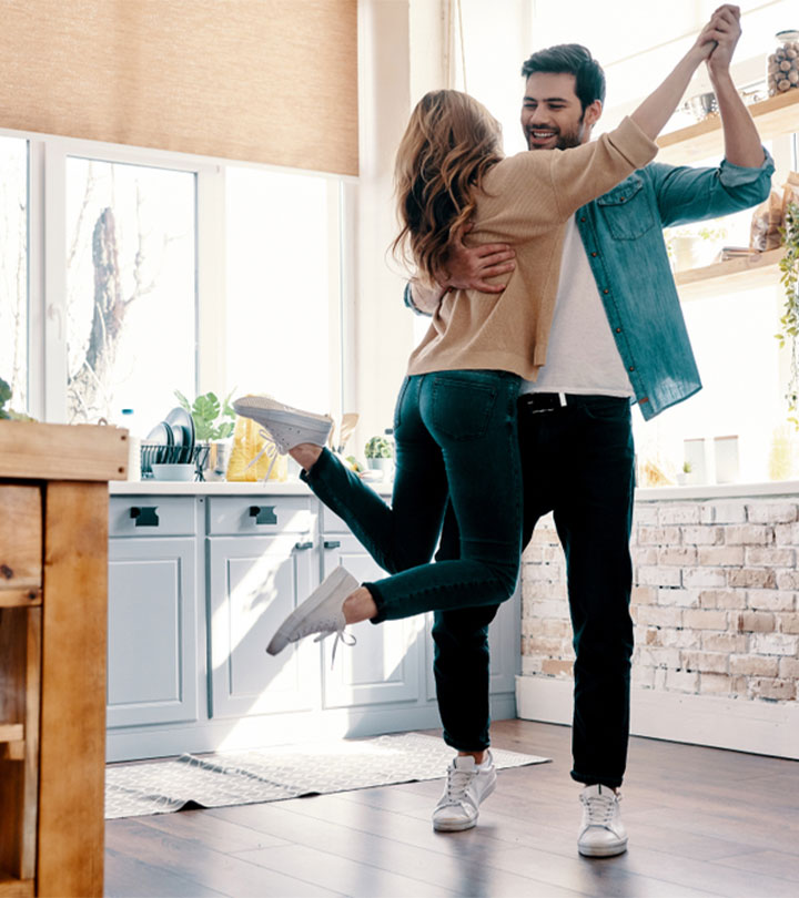 A Couple Enjoying At Home