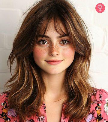 Women with medium-length layered hairstyle