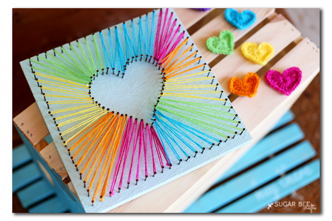 How To Make String Art | Beautiful Rainbow Thread Heart Tutorial