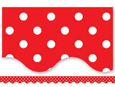 Red Mini Polka Dots Scalloped Border Trim