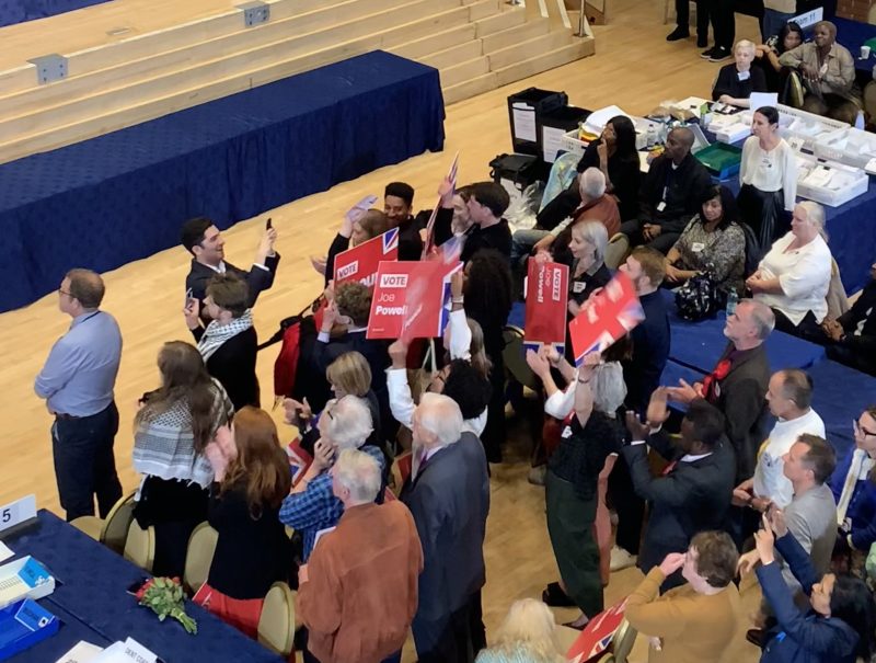 Joe Powell wins for Labour in Kensington and Bayswater.