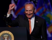 U.S. Senate Majority Leader Charles Schumer speaks before President Joe Biden during a visit to the MOST in Syracuse, N.Y., Thursday, April 25, 2024. Biden talked about a federal agreement to provide $6.1 billion in grants for Micron’s planned $100 billion complex of computer chip plants in the town of Clay. 
(Scott Schild | sschild@syracuse.com)   

