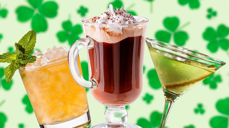 cocktails and shamrock background