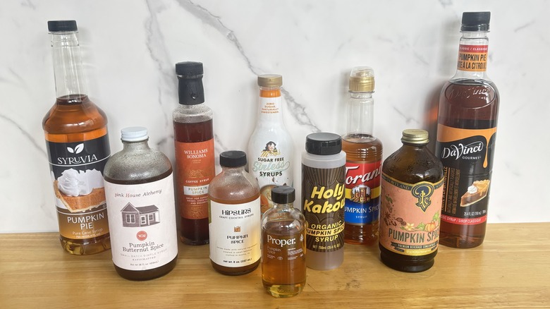 Pumpkin spice coffee syrups